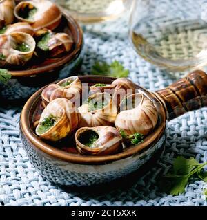 Escargots de Bourgogne Banque D'Images