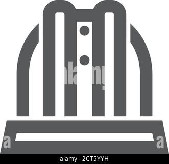 Icône de télescope terrestre en contour épais. Illustration vectorielle monochrome noir et blanc. Illustration de Vecteur