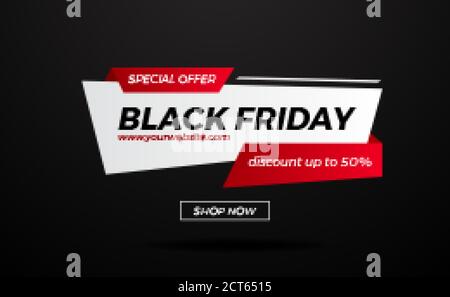 élégante bannière de vente pour l'offre de réduction du vendredi noir pour commerce de détail pour le web Illustration de Vecteur