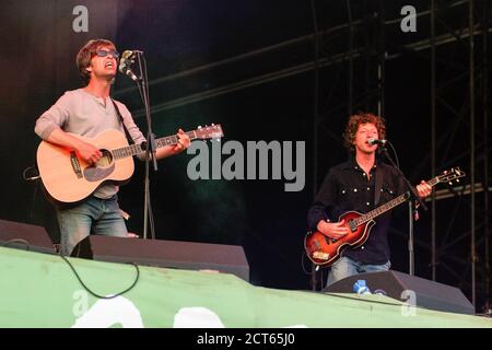 The la's Performing au Glastonbury Festival 2005, Somerset, Angleterre, Royaume-Uni. Banque D'Images