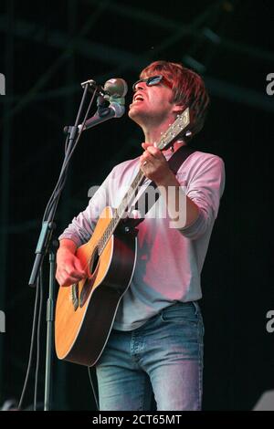 The la's Performing au Glastonbury Festival 2005, Somerset, Angleterre, Royaume-Uni. Banque D'Images