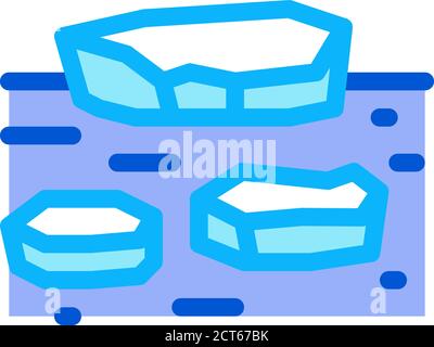 illustration du contour vectoriel de l'icône de glace sur l'eau Illustration de Vecteur