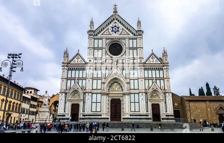 La basilique de Santa Croce (Basilique de la Sainte Croix). Florence, Italie Banque D'Images