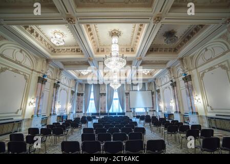 Chambres intérieures à l'intérieur du Palais du Parlement, Bucarest, région de Muntenia, Roumanie Banque D'Images