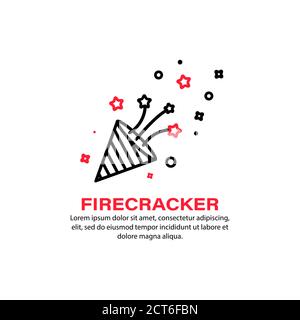 Icône Firecracker. Feu d'artifice. Concept de vacances. Vecteur sur fond blanc isolé. SPE 10. Illustration de Vecteur