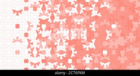 Texture demi-teinte géométrique avec désintégration de la mosaïque de couleur orange. Motif de bordure sans couture vectoriel Arabesque Illustration de Vecteur