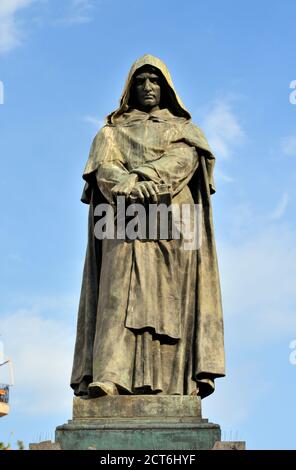 Italie, Rome, Campo de' Fiori, Giordano Bruno Banque D'Images