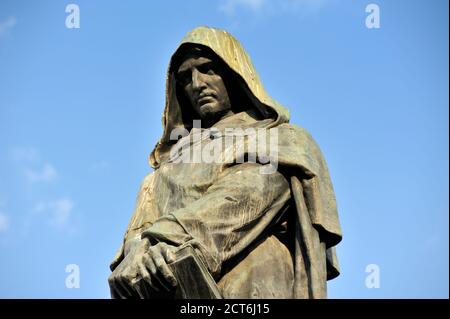Italie, Rome, Campo de' Fiori, Giordano Bruno Banque D'Images