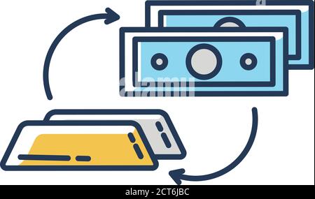Métaux précieux solde icône de couleur RVB Illustration de Vecteur
