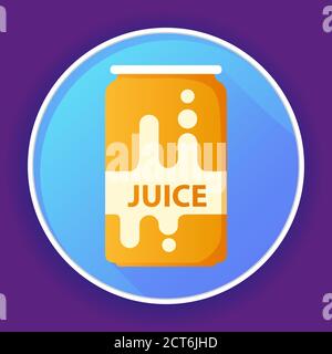 Icône canettes de soda. Jus d'orange. Vecteur d'illustration plat. Illustration de Vecteur