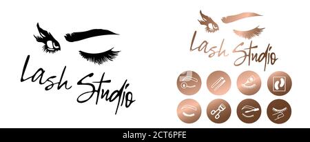 Correction de cils - Extensions de cils, conception de logo personnalisé, logo de cils, logo de cils conception de logo d'extension de cils logo d'affaires beauté logo Illustration de Vecteur