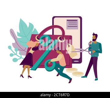 Vente en ligne, remise, bannière d'offre spéciale, page Web promotionnelle. Illustration de Vecteur