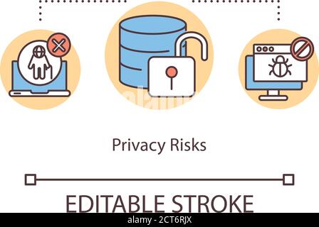 Icône de concept de risques liés à la confidentialité Illustration de Vecteur