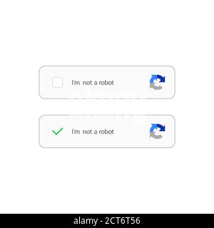 Capcha Je ne suis pas une icône de robot. Vecteur sur fond blanc isolé. SPE 10. Illustration de Vecteur