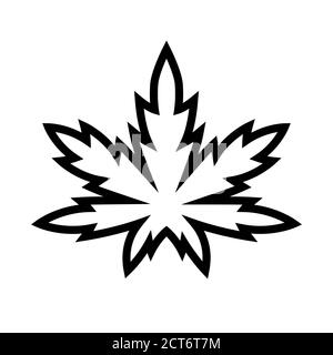 Icône de la feuille de marijuana ou de la feuille de cannabis Illustration de Vecteur