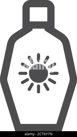 Icône de tube de lotion avec contour épais. Illustration vectorielle monochrome noir et blanc. Illustration de Vecteur