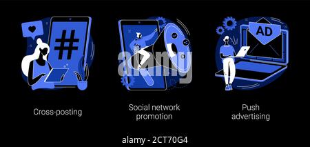 Illustrations vectorielles abstraites de promotion des médias. Illustration de Vecteur