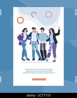 Intégration des applications mobiles avec l'équipe d'entreprise. Travail d'équipe et gestion efficace. Illustration de Vecteur