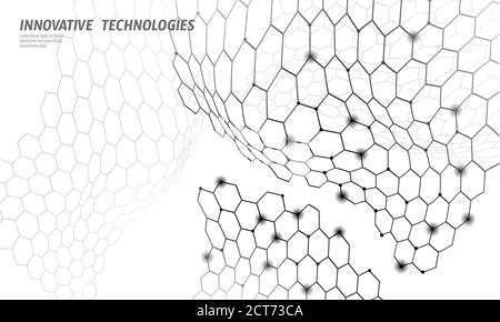 3D nanotechnologies graphène texture cyberespace. Conception de matériaux modernes en fibres nano-chimiques. Superconducteur de couche de macro-structure de molécule d'atome Illustration de Vecteur