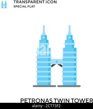 Icône de vecteur tour double Petronas. Illustration de style plat. Vecteur EPS 10. Illustration de Vecteur