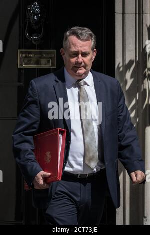 Liam Fox, député du Parti conservateur britannique, Downing Street, Londres, Royaume-Uni Banque D'Images