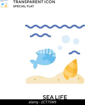 Icône vecteur de vie marine. Illustration de style plat. Vecteur EPS 10. Illustration de Vecteur