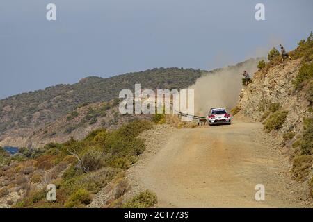 69 ROVANPERA Kalle (fin), HALTTUNEN Jonne (fin), Toyota Yaris WRC, Toyota Gazoo Racing WRT, action pendant le Rallye de Turquie 2020, 5ème tour du 2 Banque D'Images