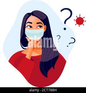 2019-ncov quarantaine. Triste homme dans un masque de protection sur l'écran du téléphone. Illustration de Vecteur