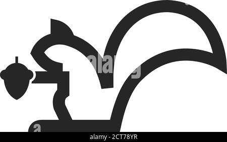 Icône écureuil en contour épais. Illustration vectorielle monochrome noir et blanc. Illustration de Vecteur