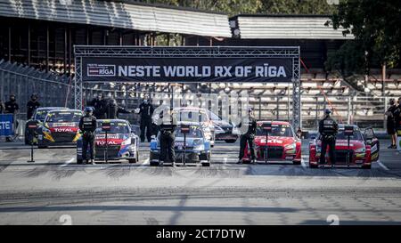 01 HANSEN Timmy (SWE), Team Hansen (SWE), Peugeot 208, action, 03 KRISTOFFERSSON Johan (SWE), Kristoffersson Motorsport (SWE), Volkswagen polo, action Banque D'Images