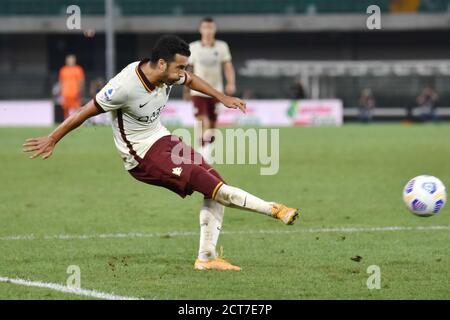 Vérone, Italie. 19 septembre 2020. Verona, Italie, 19 septembre 2020, Pedro (Roma) pendant Hellas Verona vs AS Roma - italien Serie A football Match - Credit: LM/Alessio Tarpini Credit: Alessio Tarpini/LPS/ZUMA Wire/Alay Live News Banque D'Images