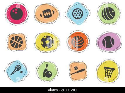 Sport balls icon set Illustration de Vecteur