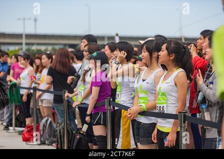Taipei, 29 avril 2012 - vue du matin de l'événement de course Nike be Amazing 5K Banque D'Images