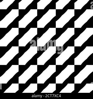Fond de texture de motif vectoriel sans couture avec formes géométriques, coloré en noir et blanc. Illustration de Vecteur
