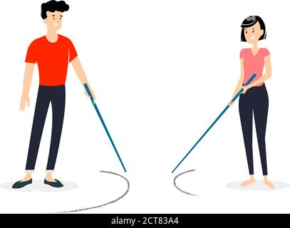 Distance physique. Homme et femme gardant la distance. Éviter la transmission du virus. Illustration vectorielle. Illustration de Vecteur