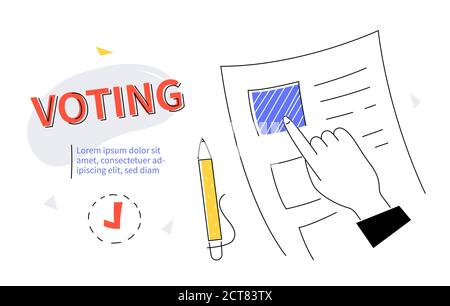 Vote - bandeau web moderne et coloré de style plat Illustration de Vecteur