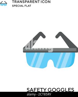Icône de vecteur de lunettes de sécurité. Illustration de style plat. Vecteur EPS 10. Illustration de Vecteur