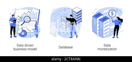 Illustrations vectorielles de concepts abstraits de la stratégie métier de données. Illustration de Vecteur