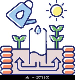 Icône de couleur RVB Keyhole Garden Illustration de Vecteur