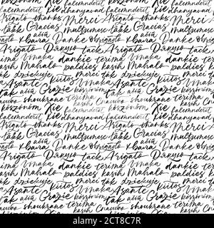 Merci phrases vector sans couture motif. Illustration de Vecteur