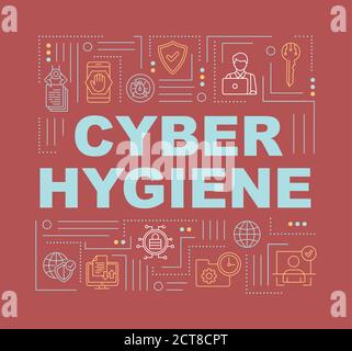 Bannière de concepts de cybersécurité et d'hygiène Illustration de Vecteur