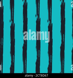 Dessin à la main, arrière-plan. Motif tendance sans couture. Bande verticale élégante. Coups de pinceau, taches. Textures intéressantes. Noir et bleu Illustration de Vecteur