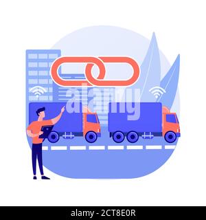 Illustration du vecteur de concept abstrait de platooning de camion. Illustration de Vecteur