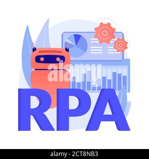 Illustration du vecteur de concept abstrait de l'automatisation des processus robotisés. Illustration de Vecteur