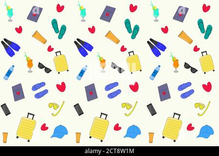 Répétition sans couture sur le thème des vacances d'été. Vecteur Illustration de Vecteur