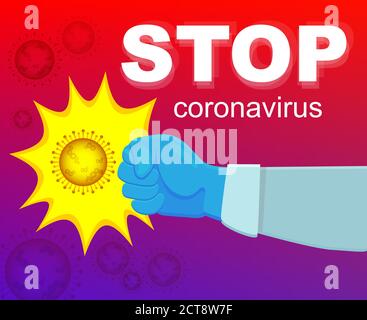Éclosion du coronavirus COVID-19 et antécédents de grippe du coronavirus. Arrêter le coronavirus 2019-nCoV. Risque de pandémie pour la santé, immunologie, virologie Illustration de Vecteur