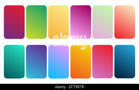 Magnifique collection de dégradés. Dégradé multicolore vert violet jaune orange rose cyan cercle Illustration de Vecteur