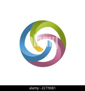 modèle de logo vectoriel de cercle coloré abstrait créatif Illustration de Vecteur