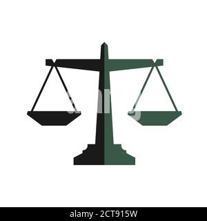 Échelle simple de justice couleur noire symbole icône Vector Design Illustration de Vecteur
