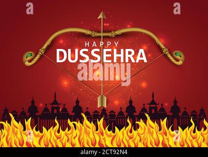 Joyeux festival indien de dussehra. Illustration vectorielle Illustration de Vecteur